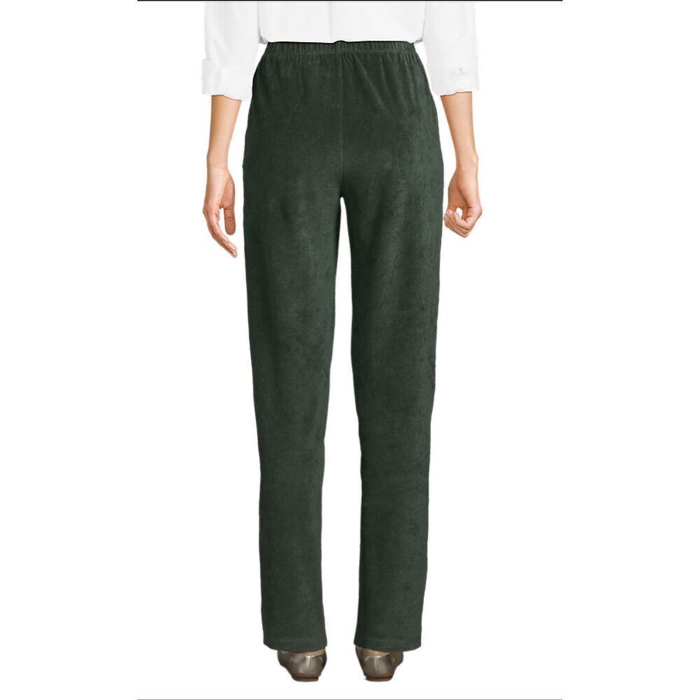 Lands’ End Green Knit Pants Elastic Waist Large Petite